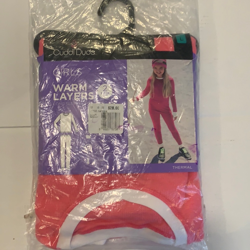 Cuddle duds girls L 10/12 thermals